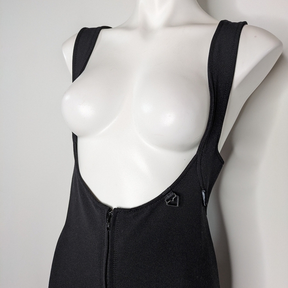 Vintage Obermeyer Black Wool Blend Stirrup Pant Ski Bib Jumpsuit 8S - Picture 2 of 10